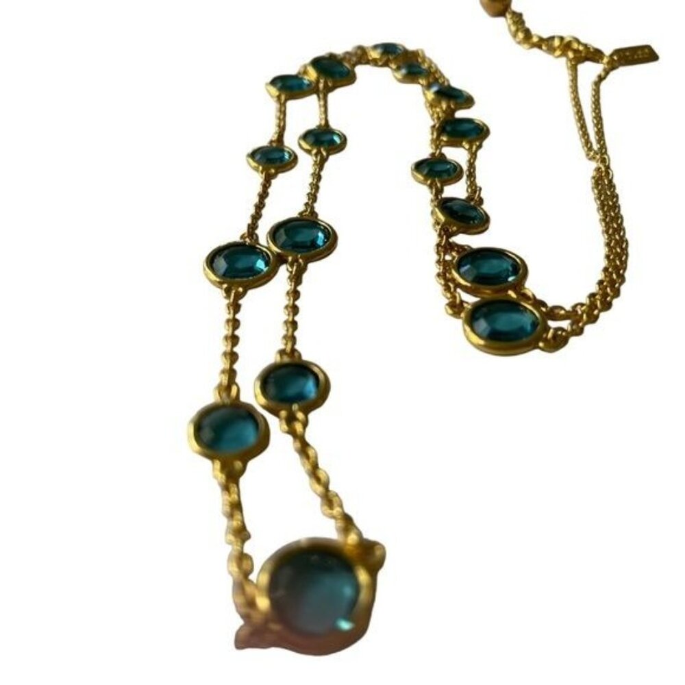kate spade long scatter necklace with teal crystals - Picture 5 of 7